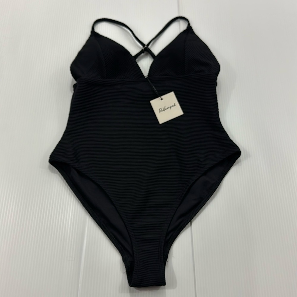 J22. NWT Revamped Black Women Swim One Piece (XS)